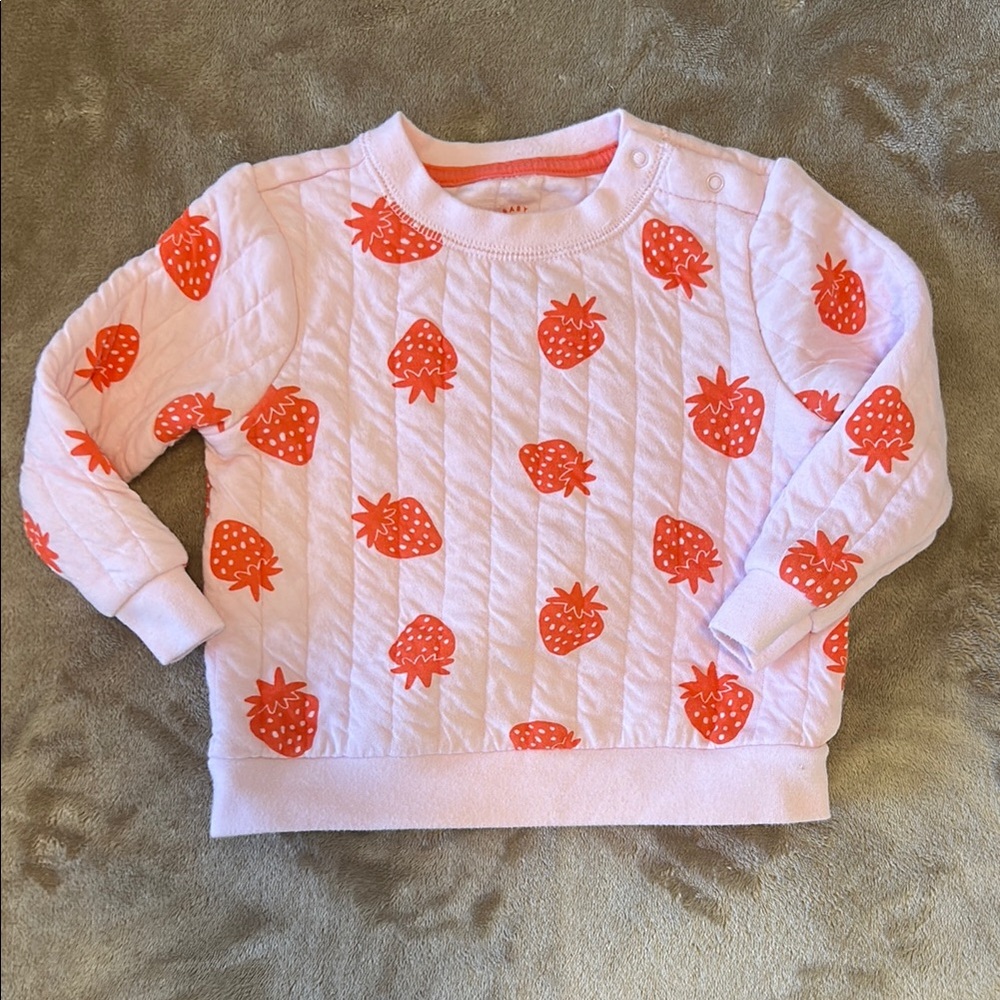 Cat & Jack Pink and Red Strawberry Sweatshirt